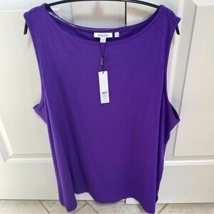 NWT Chico’s Travelers Side Slit Tank in Midnight Orchid Travel No Iron Basics